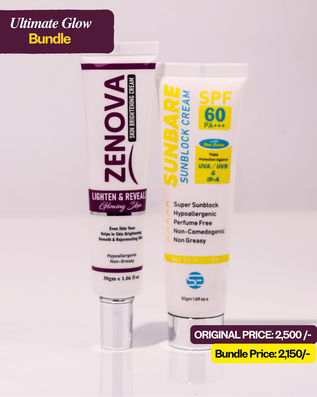 ZENOVA ULTIMATE GLOW BUNDLESkin Brightening Cream + Sunbare